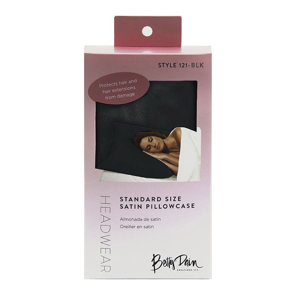 Betty Dain Standard Satin Pillow Case, Black, 1 Ea